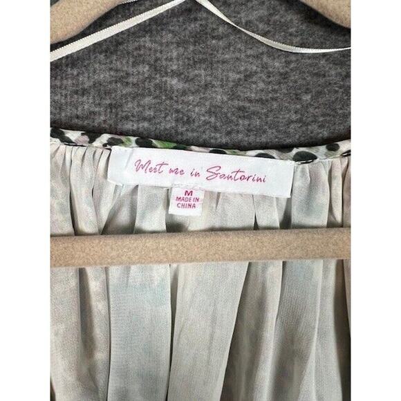 Meet Me In Santorini Lined Long Sleeve Dress Sz M - Picture 4 of 9